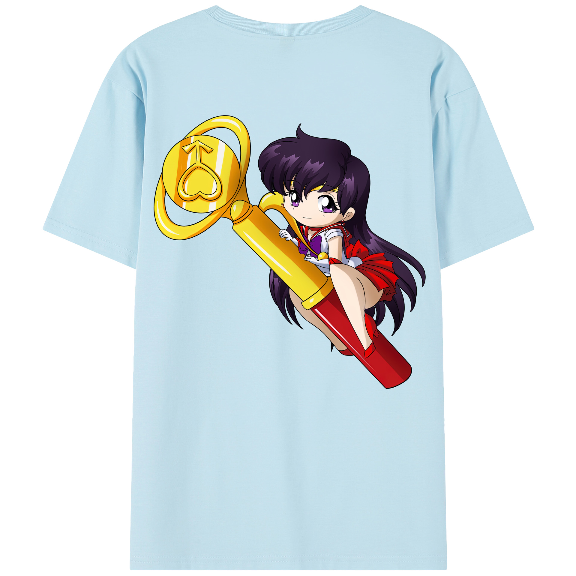 （画像用） 美少女戦士セーラームーン 火野レイ ひの レイ Sailor Moon Hino Rei （セーラーマーズ,Sailor Mars） 綿100％半袖Tシャツ（背面プリント）